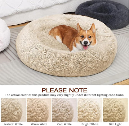 JOLLYVOGUE Dog Beds Large Sized Dog, Calming Anti-Anxiety Dog Bed, Fluffy Donut - Image 6