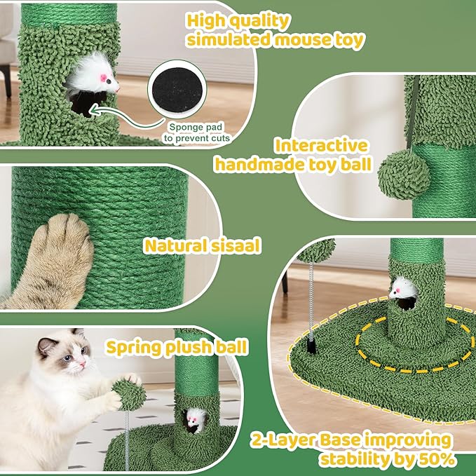 Tall Cat Scratching Post for Indoor Cats Adults, Cat Scratch Post - Image 3