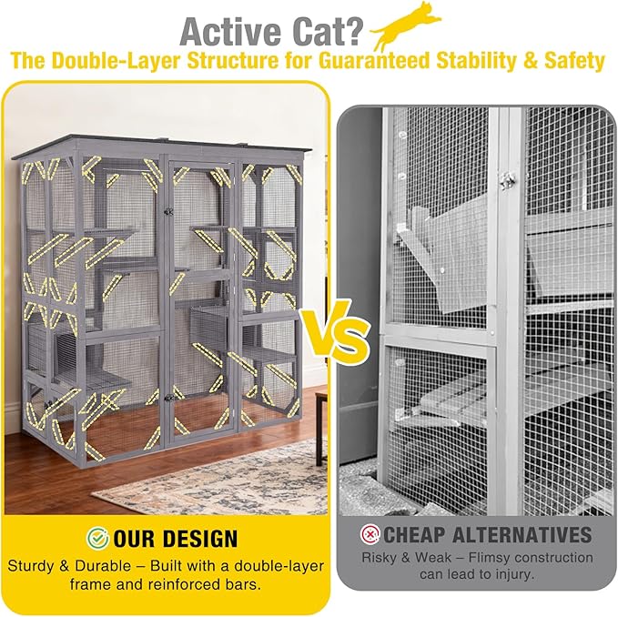 Aivituvin Catio Cat Enclosure Extra Large Window Cat House - Image 3