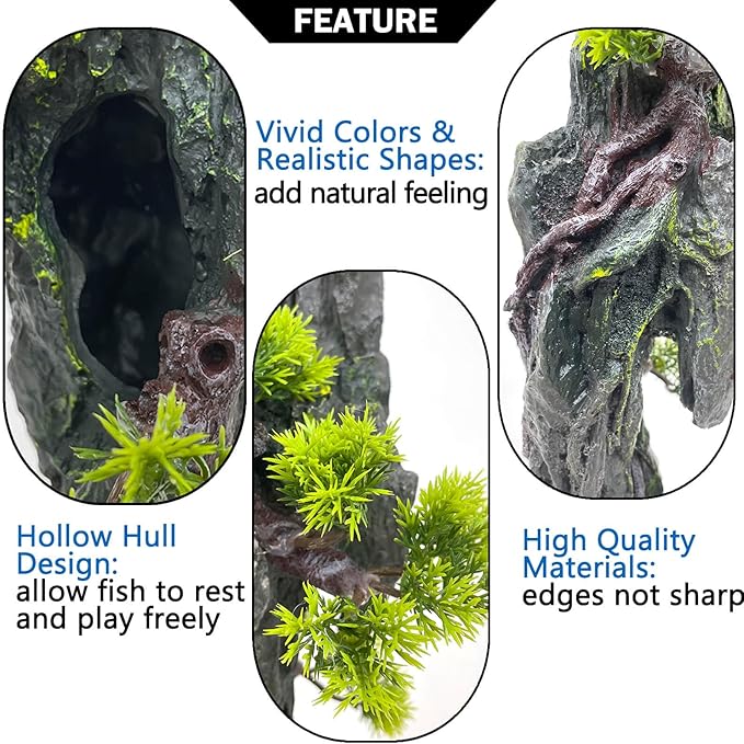 Tall Aquarium Mountain View Stone Decorations Aquarium Ornament Rock Cave - Image 5