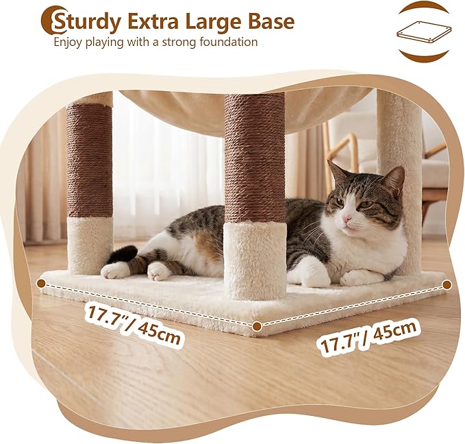Heybly Cat Tree, 53.1-Inch Corner Stable Cat Tower - Image 8