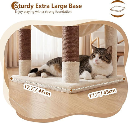 Heybly Cat Tree, 53.1-Inch Corner Stable Cat Tower - Image 8