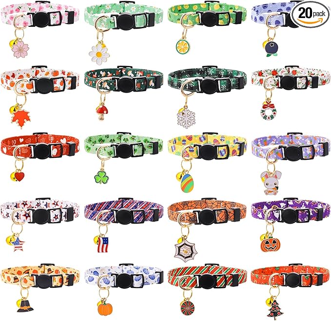 20 Pcs Holiday Cat Collars 4th of July Cat Collars by Angirlish