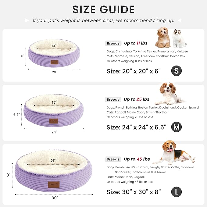 Love's cabin Round Donut Cat and Dog Cushion Bed, 30in Pet Bed - Image 4