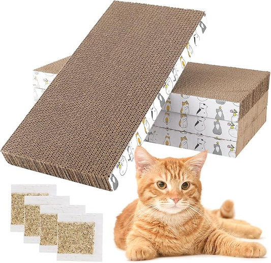 PatiencET Cat Scratching Board 4 Pack, Cardboard Cat Scratcher by patiencET