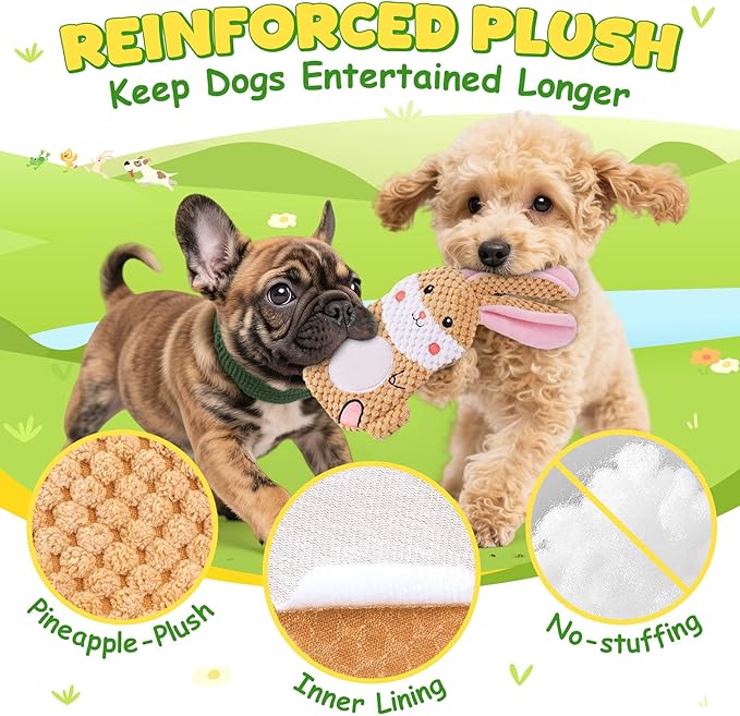 XIUGOAL Dog Toys to Keep Them Busy, 3 Pack No Stuffing Interactive Dog Toys - Image 3