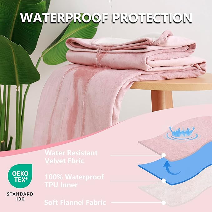 Waterproof Dog Blanket for Couch, Reversible Pet Throw Blankets Leak Proof Sofa - Image 2
