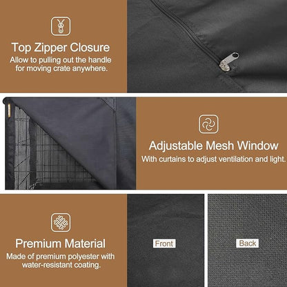 HiCaptain Breathable Dog Crate Cover 36 Inch, Durable Heavy Duty Kennel Cover - Image 5