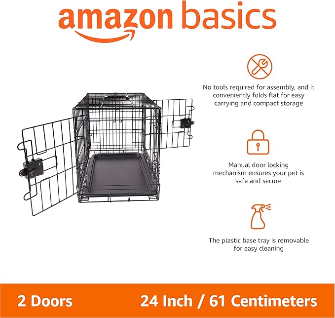 Amazon Basics Portable, Foldable Metal Wire Dog Crate - Image 2