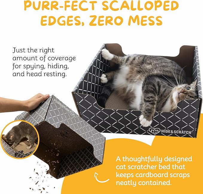 Hide & Scratch Cardboard Cat Scratcher Box & Bed - Image 4