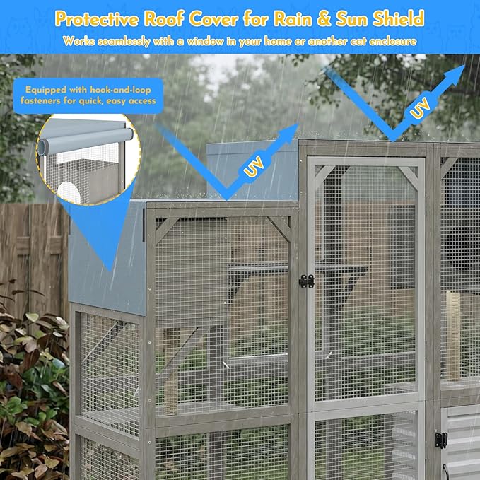 Ketive Catio Outdoor Cat Enclosure Large Walk-in Cat House - Image 6