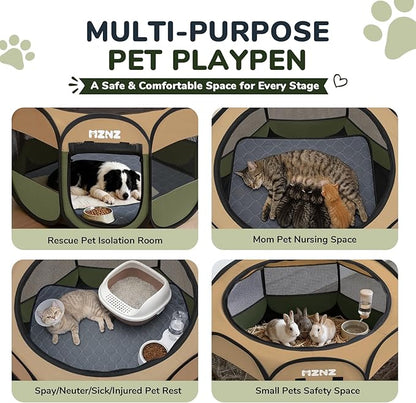 Dog Playpen with Pee Pad, Portable Puppy Pet Crate Indoors - Image 3