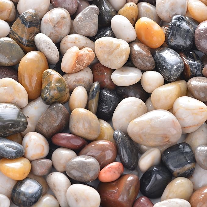 10lb Natural Decorative Polished Mixed Pebbles by OUPENG