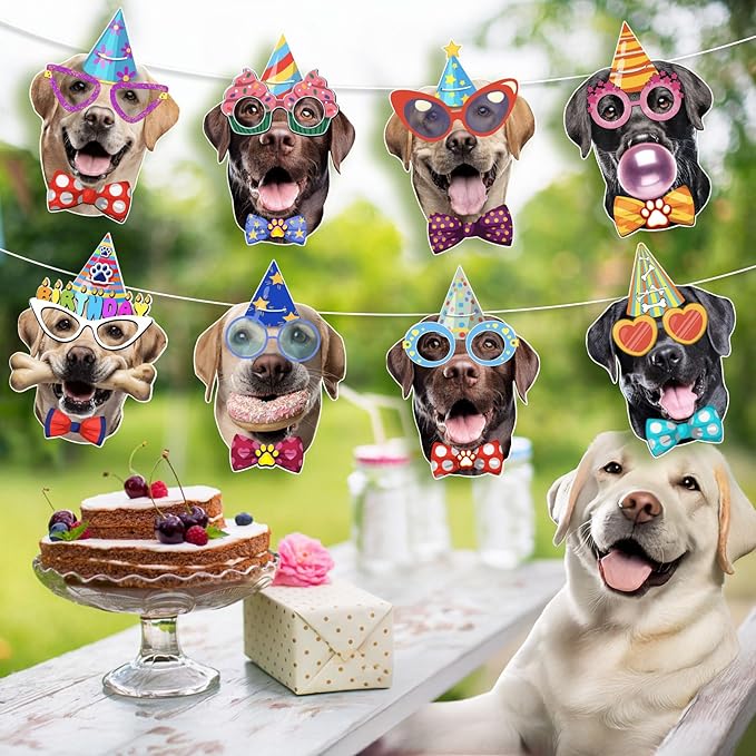 Labrador Dog Birthday Garland, Photographic Labrador Retriever Faces Birthday - Image 5