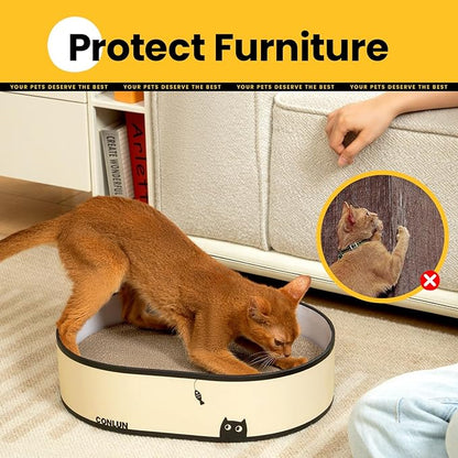 Conlun Cat Scratcher Box with 4 Cat Scratching Board Reversible Cat Scratch Pad - Image 4