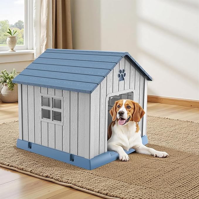 VIXZEN Dog House Outdoor, 38 Inches Weatherproof Resin Dog House Indoor Large - Image 6