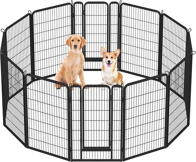 Yaheetech Dog Playpen Outdoor, 47 inch 12 Panels Dog Pen Indoor Heavy Duty by Unknown