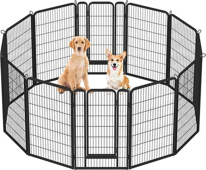 Yaheetech Dog Playpen Outdoor, 47 inch 12 Panels Dog Pen Indoor Heavy Duty by Unknown