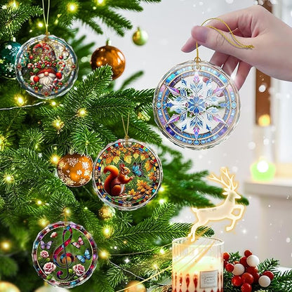 Stained Glass Snowflake Ornament, Snowflake Christmas Tree Ornaments, Gift - Image 4