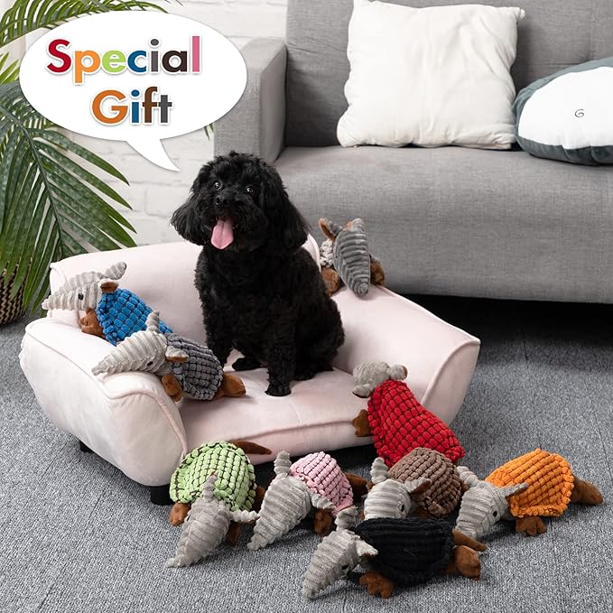 Hollypet Plush Dog Squeaky Toy Stuffed Armadillo Animal Pet Puppy Chew Toys - Image 7