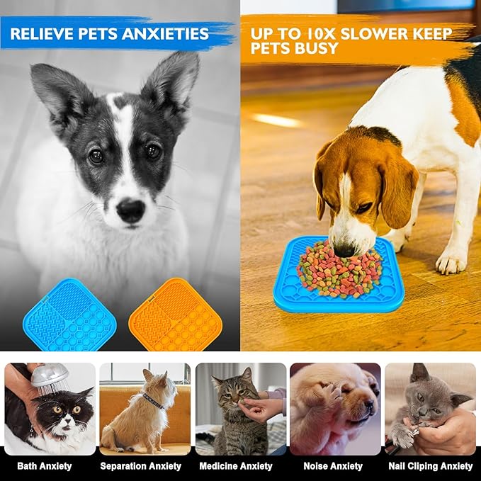 2 PCS Lick Mat for Dogs, Slow Feeder Licking Mat, Anxiety Relief Lick Pad - Image 4