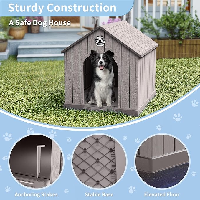 Dog House Outdoor Weatherproof，Waterproof Resin Outside Dog House - Image 2