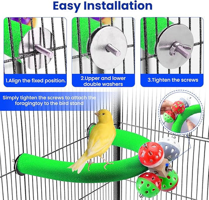 FrgKbTm U Shape Parrot Perch Stand Toy Bird Platform Sand Paw Grinding Clean - Image 6