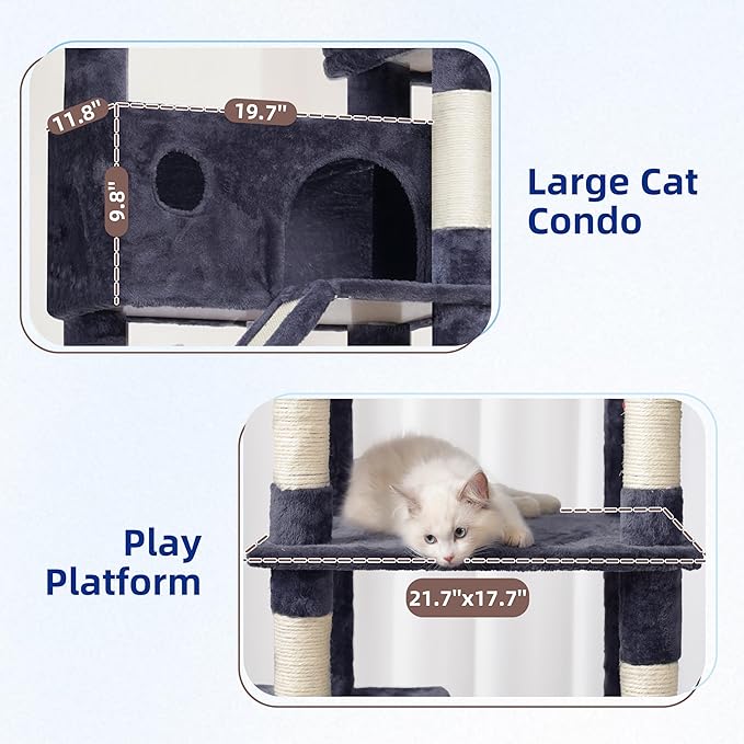 Gitelsnour Cat Tree for Large Cats, 78.7" Tall Cat Tower for Indoor Cats - Image 4