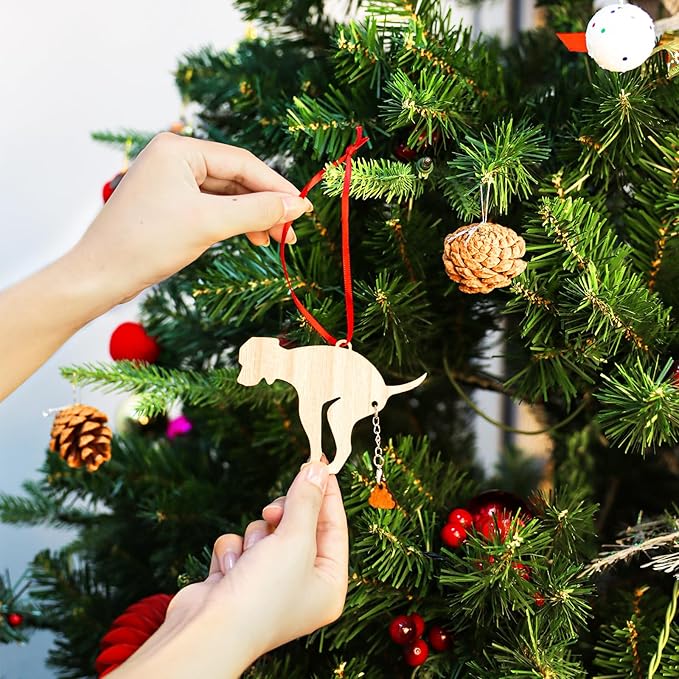 Pet Dog Christmas Ornament, Wooden Christmas Tree Decorations Naughty Quirky - Image 4