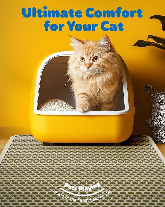 Cat Litter Mat - 30'' x 24'' Large Litter Trapping Mat, Waterproof, Urine-Proof - Image 3