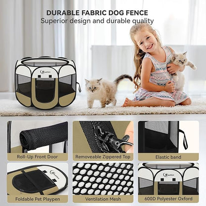 Siedihit Dog Cat Playpen, Small Puppy Pet Playpen, Dog Crate Tent Cage - Image 7