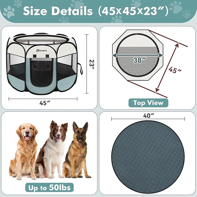 Dog Cat Playpen Indoor Outdoor for Puppy Pet Dogs Cat Recovery After Surgery - Image 6