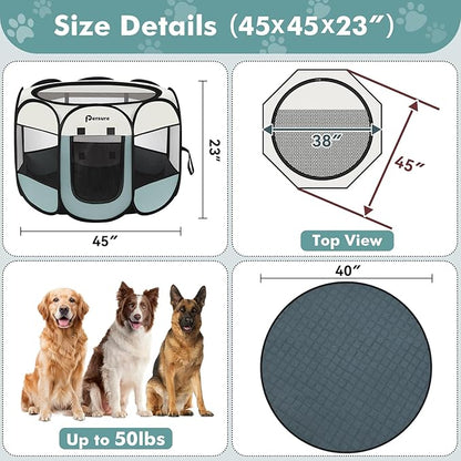 Dog Cat Playpen Indoor Outdoor for Puppy Pet Dogs Cat Recovery After Surgery - Image 6
