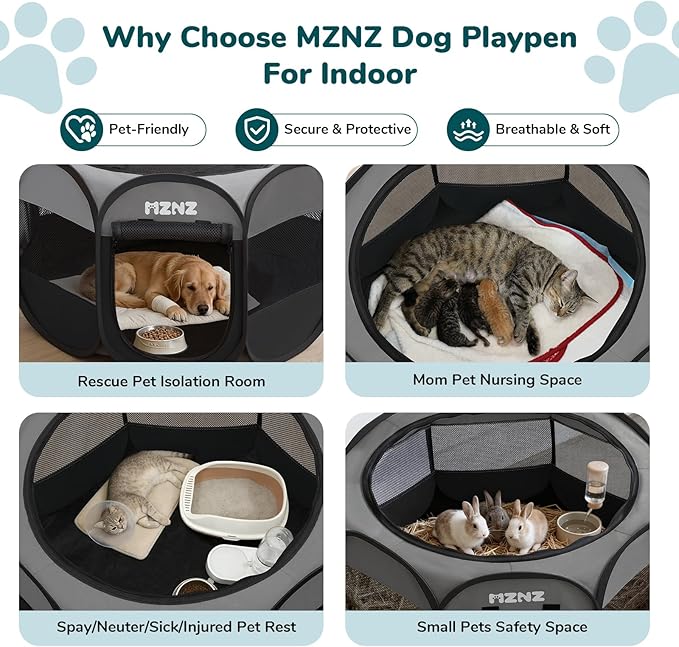Dog Playpen, Portable Puppy Pet Crate Indoors - Image 4