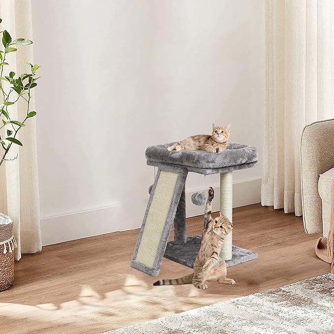 SYANDLVY Small Cat Tree with Scratching Post, Cat Scratching Board - Image 2