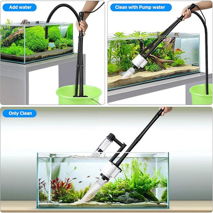AQQA Electric Aquarium Gravel Cleaner, 8-in-1 Fish Tank Vacuum, Water Changer - Image 7