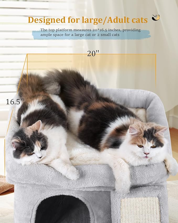 Aechonow Cat Tree Tower for Large Cat, Cat Bed House - Image 2