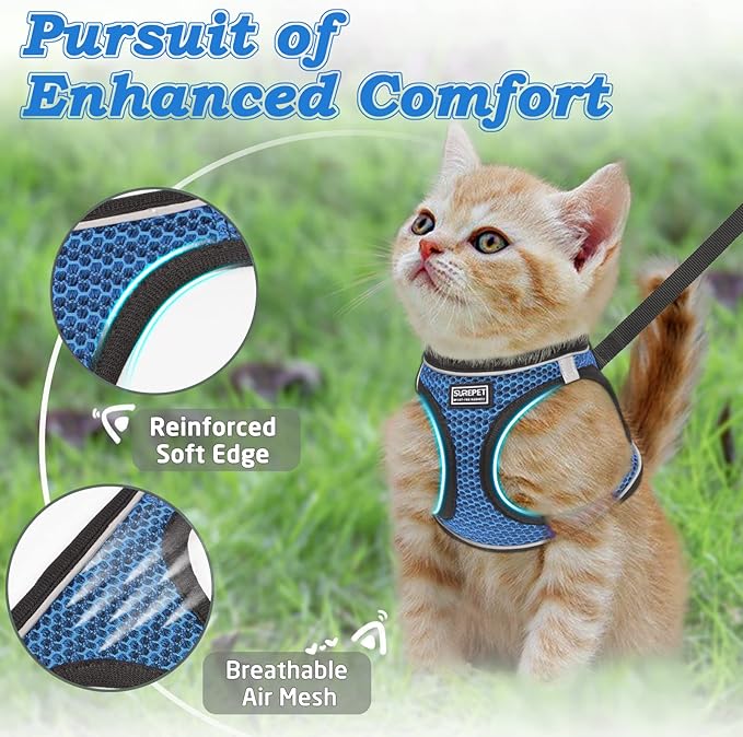 Cat Harness and Leash for Walking Escape Proof, Adjustable Kitten Vest Harness - Image 2