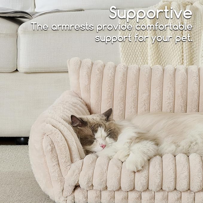 Hollypet Cat Bed Fluffy Plush Multifunctional Double-Layer Machine Washable - Image 4