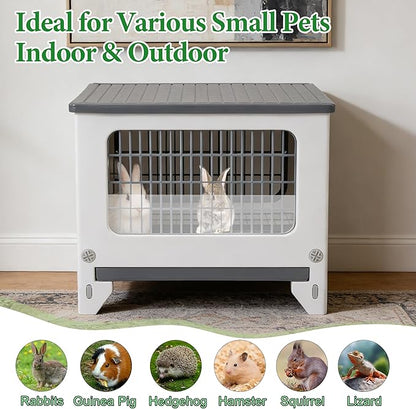 Rabbit Hutch Outdoor Indoor Plastic Waterproof Bunny Cage Enclosure Chew-Proof - Image 8
