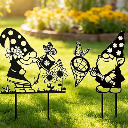 Rngmsi Gnome Metal Garden Stakes Decor, Gnome Yard Decorations Outdoor by RNGMSI