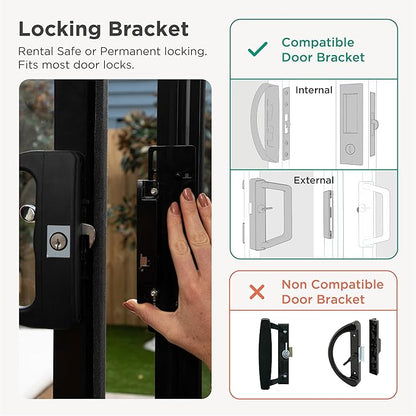 Hakuna Pets Black Glass Patio Pet Door - Image 3