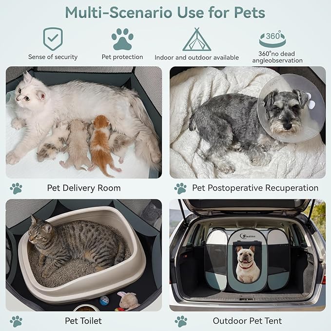 Siedihit Dog Playpen, Puppy Pet Playpen, Medium Dogs Tent Crates Cage - Image 3