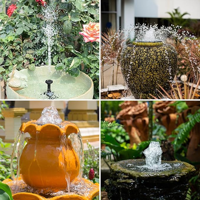 AISITIN 2.5W Solar Fountain Pump, DIY Outdoor Solar Water Fountain - Image 4
