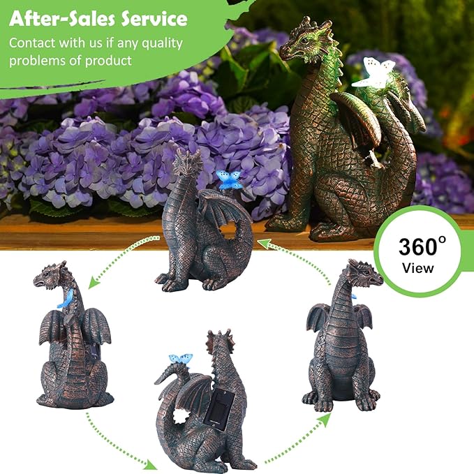 Nacome Solar Dragon Outdoor Statues - Image 3