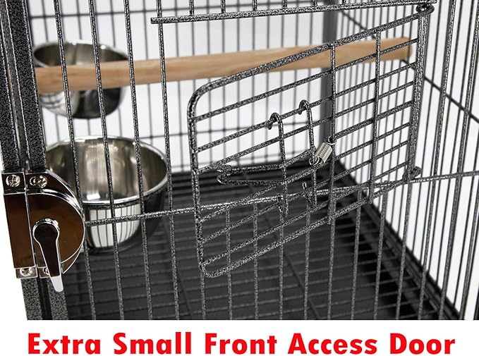 Portable Heavy Duty Travel Bird Parrot Carrier Cage Feeding Bowl Play Stand - Image 6