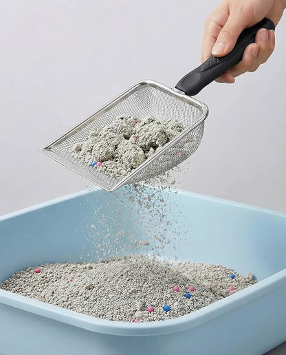 2 Packs Litter Scoop Stainless Steel Mesh Poop Scooper, Metal Litter Box Pooper - Image 3