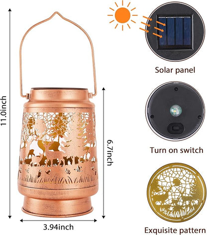Solar Lanterns Outdoor Waterproof, Deer Forest Design Hanging Solar Lights - Image 2