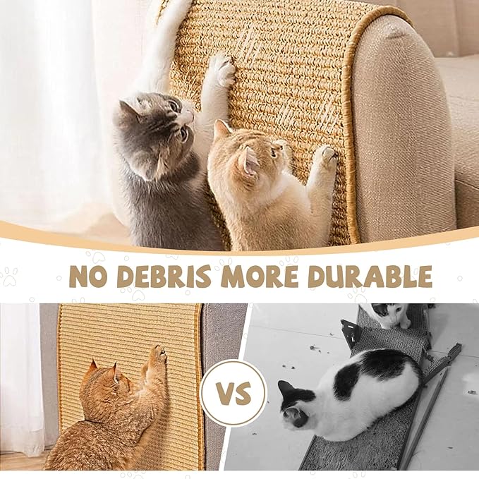 Graciadeco Carpet Cat Scratching Mat Sisal, 2 Packs Sisal Fabric Large 23.6" x - Image 5