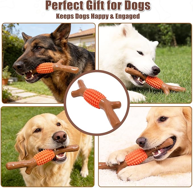 SCHITEC Dog Chew Toy for Aggressive Chewers, Tough Big Nylon & Rubber Teething - Image 8